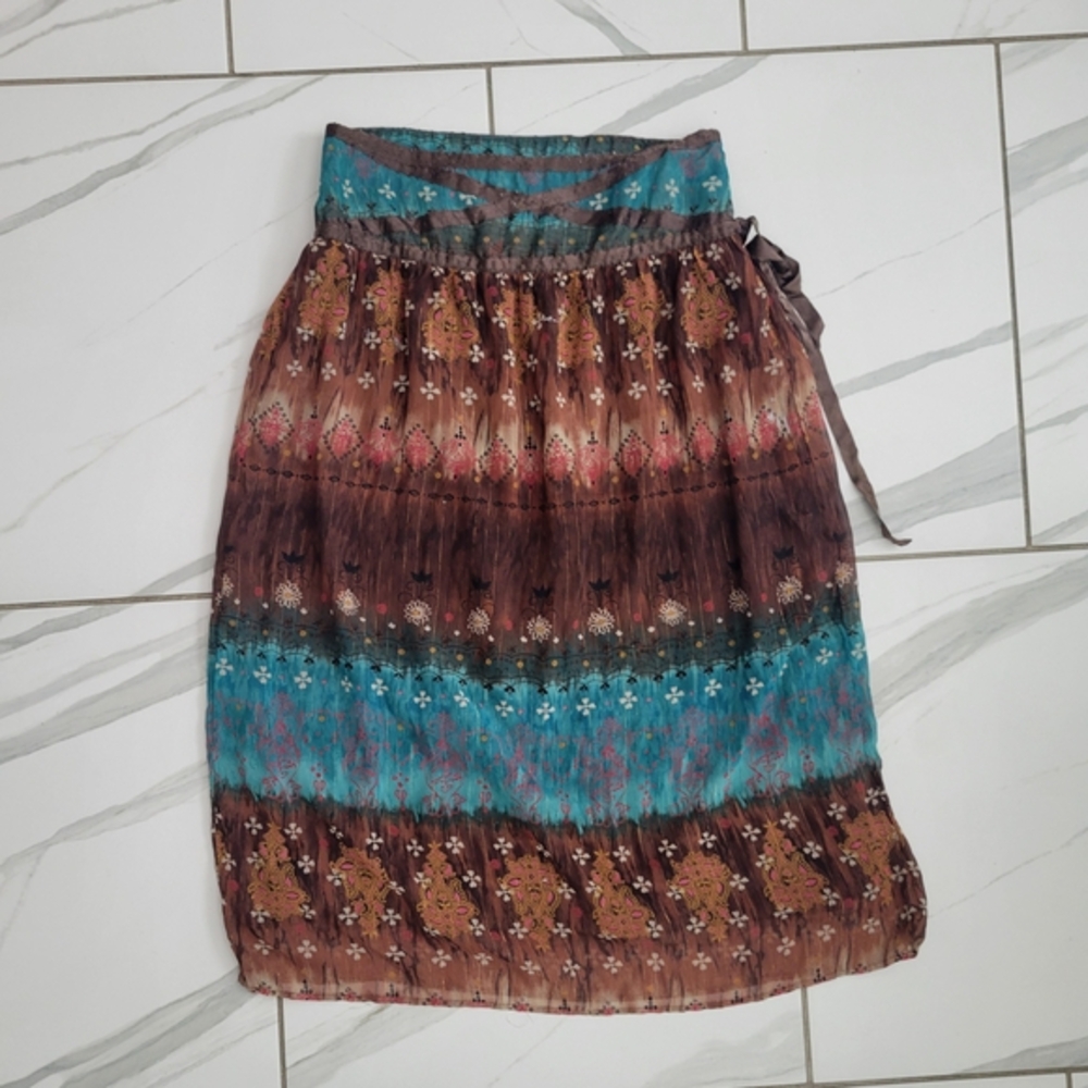 Vintage Y2k Indie Boho‎ Multi-colored tiered skirt sz 11
